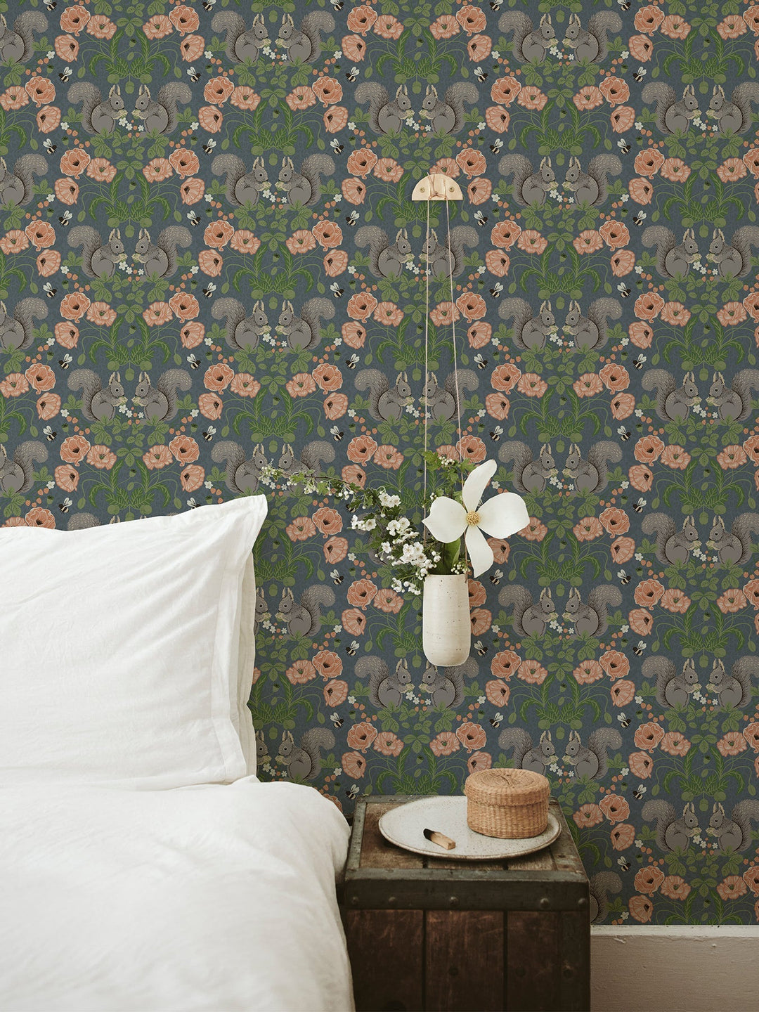 Kurre Blue Woodland Damask Wallpaper by A-Street Prints Designer