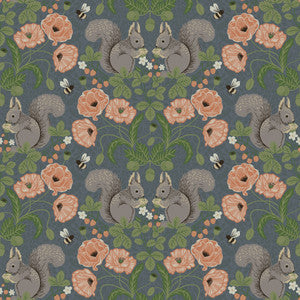 Kurre Blue Woodland Damask Wallpaper by A-Street Prints