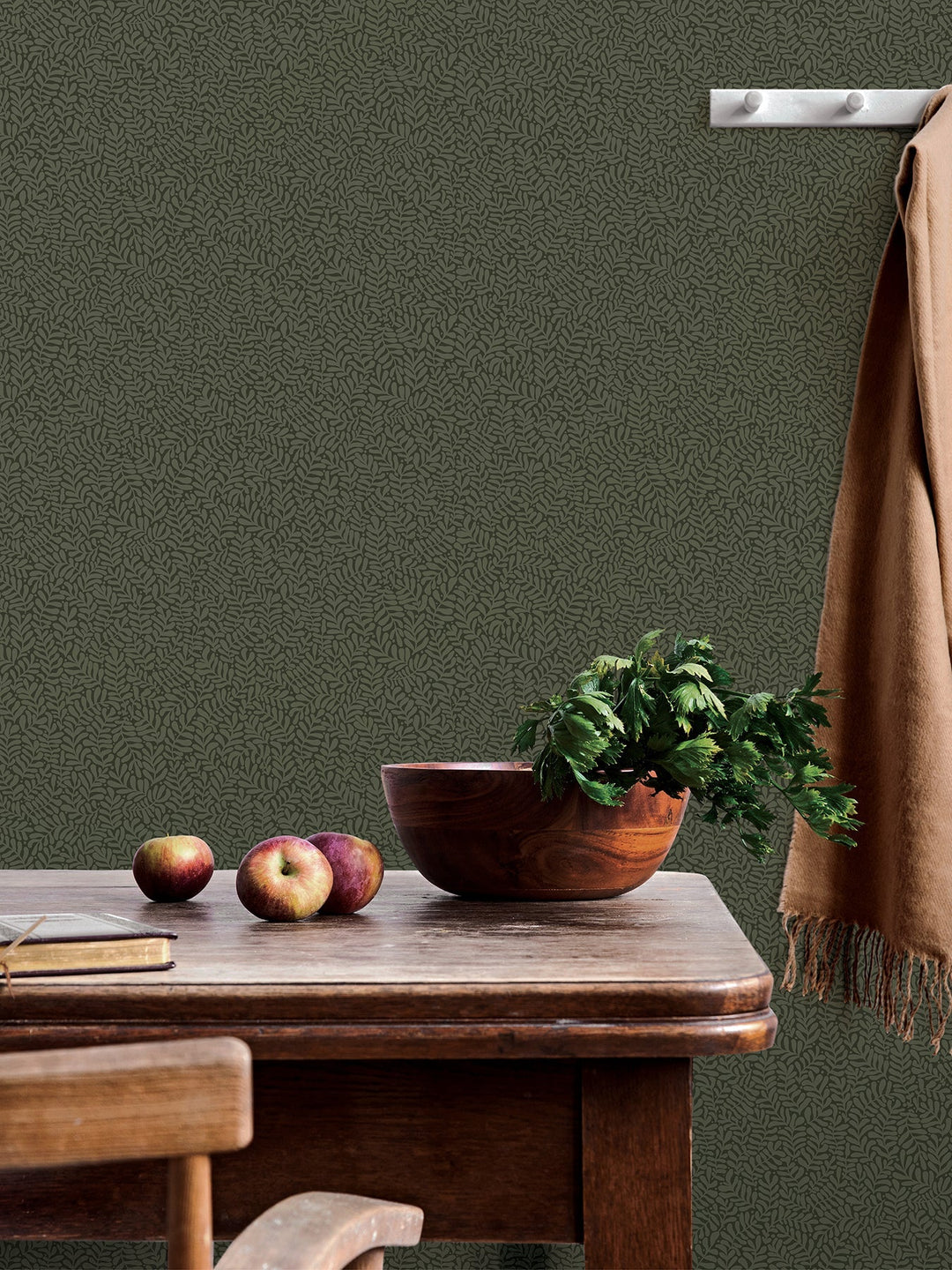 Anna Dark Green Fern Trail Wallpaper by A-Street Prints Designer
