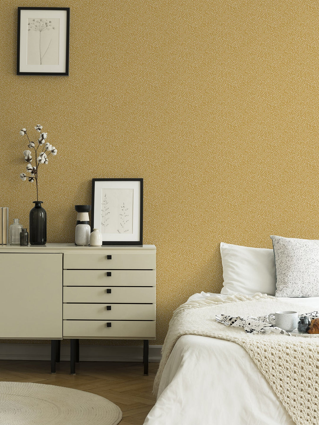 Anna Mustard Fern Trail Wallpaper by A-Street Prints Designer