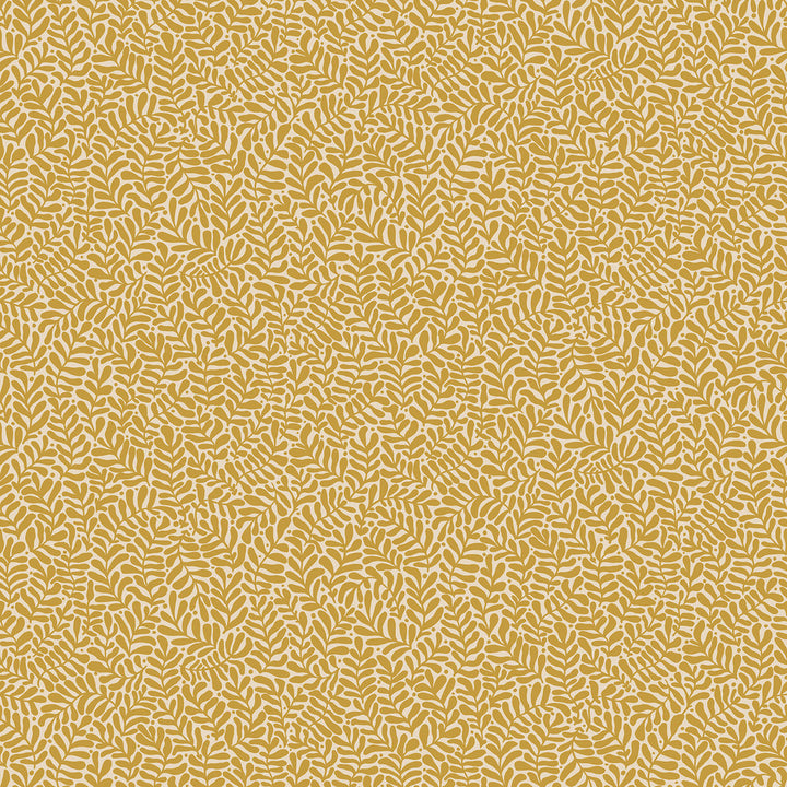 Anna Mustard Fern Trail Wallpaper by A-Street Prints Annelie Covers about 57.5 square feet 20.9-in by 33-ft long roll Unpasted 20.9 - Fabric Carolina -
