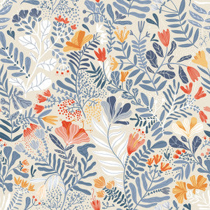 Brittsommar Light blue Woodland Floral Wallpaper by A-Street Prints