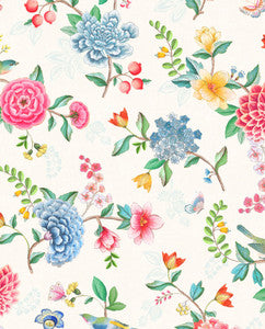 Good Evening White Floral Garden Wallpaper by Eijffinger