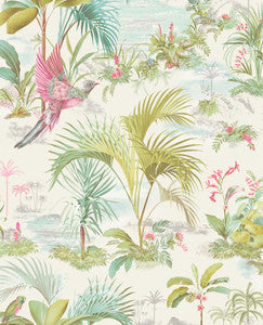 Calliope White Palm Scenes Wallpaper by Eijffinger