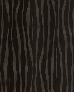 Burchell Black Coffee Zebra Flock Wallpaper by Eijffinger