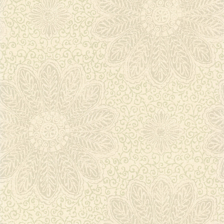 Tribe Sage Modern Floral Scroll Wallpaper by Kenneth James Layla Covers about 56.4 square feet 20.5-in by 33-ft long roll Unpasted 21 - Fabric Carolina -