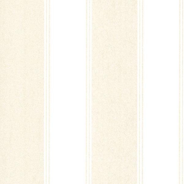 White Wide Bar Stripe Wallpaper by Kenneth James Carte Blanche Covers about 57.8 square feet 21-in by 33-ft long roll Unpasted 0 - Fabric Carolina -