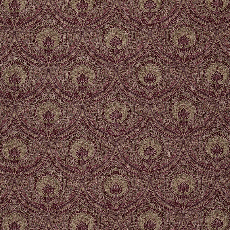 Edwardian Paisley Crimson 3042033 by Schumacher Fabric CHROMA See Sample UNITED STATES OF AMERICA HEAVY DUTY </p><p>Repeat: Horizontal: 6 3/4" (17CM) and Vertical: 8 1/4" (21CM) 54" WIDE (137CM) - Fabric Carolina -