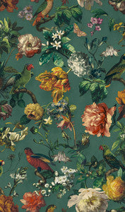 Claude Teal Floral Wallpaper by Eijffinger