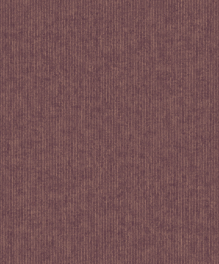 Leonardo Mauve Flock Stripe Wallpaper by Eijffinger Museum Covers about 56.4 square feet 20.5-in by 33-ft long roll Unpasted 0 - Fabric Carolina -