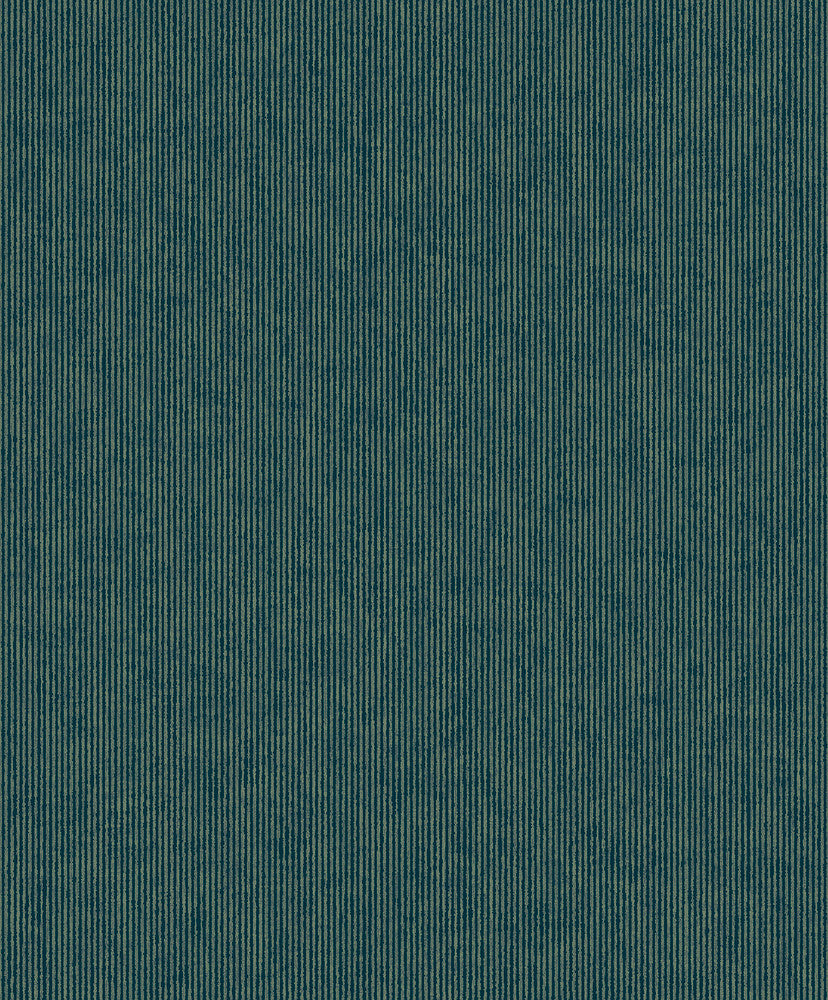 Leonardo Teal Flock Stripe Wallpaper by Eijffinger Museum Covers about 56.4 square feet 20.5-in by 33-ft long roll Unpasted 0 - Fabric Carolina -
