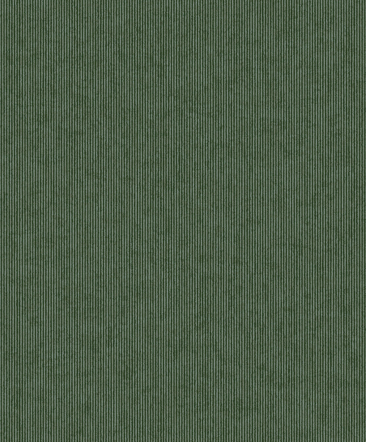Leonardo Dark Green Flock Stripe Wallpaper by Eijffinger Museum Covers about 56.4 square feet 20.5-in by 33-ft long roll Unpasted 0 - Fabric Carolina -