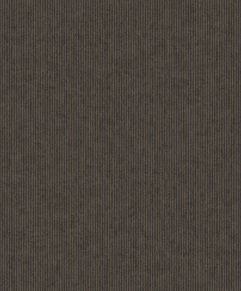 Leonardo Charcoal Flock Stripe Wallpaper by Eijffinger Museum Covers about 56.4 square feet 20.5-in by 33-ft long roll Unpasted 0 - Fabric Carolina -