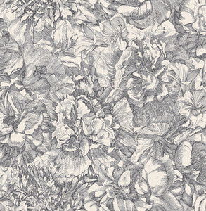 Auguste Charcoal Floral Wallpaper by Eijffinger