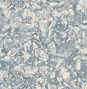 Auguste Navy Floral Wallpaper by Eijffinger