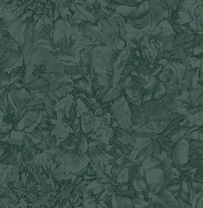 Auguste Dark Green Floral Wallpaper by Eijffinger