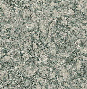 Auguste Green Floral Wallpaper by Eijffinger