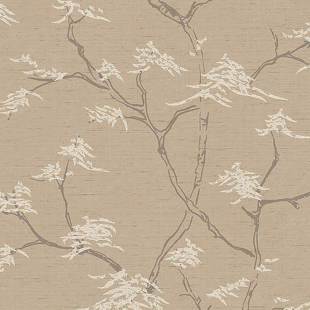 Temple Tree - Stone by Schumacher Wallcovering