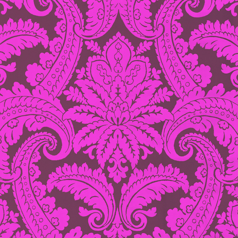 Purple Foil Damask Wallpaper by Eijffinger Club Covers about 74.3 square feet 27-in by 33-ft long roll Unpasted 27.5 - Fabric Carolina -