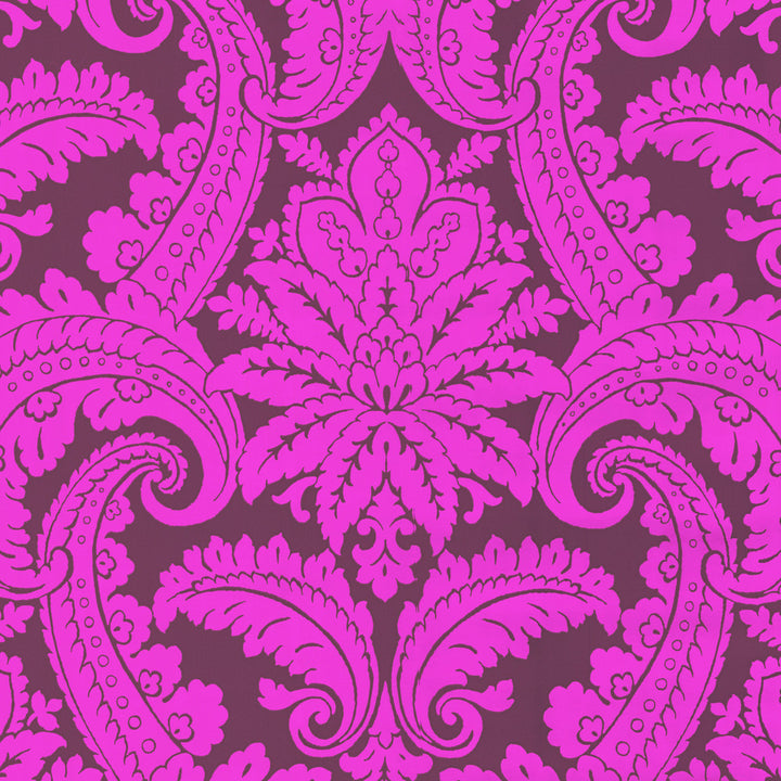 Purple Foil Damask Wallpaper by Eijffinger Club Covers about 74.3 square feet 27-in by 33-ft long roll Unpasted 27.5 - Fabric Carolina -