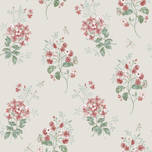 Beverly Red Floral Wallpaper by Chesapeake