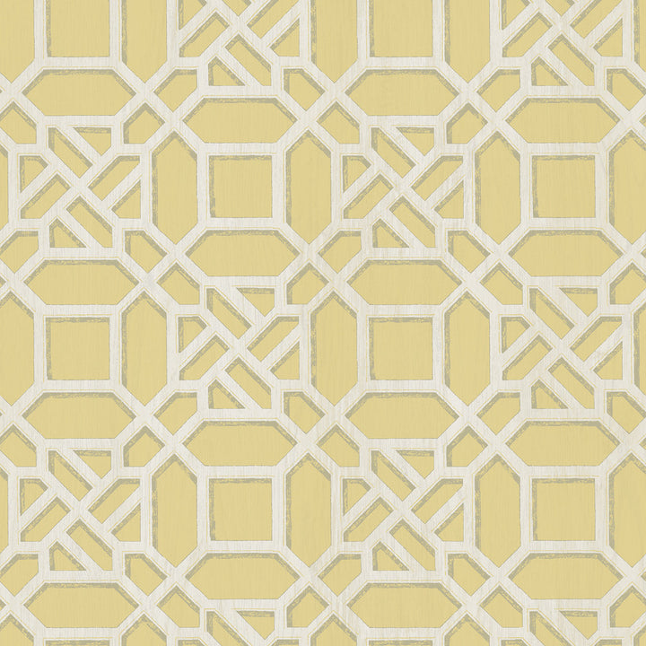 Adlington Yellow Geometric Wallpaper by Chesapeake Sage Hill Covers about 56.4 square feet 20.5-in by 33-ft long roll Unpasted 10 - Fabric Carolina -