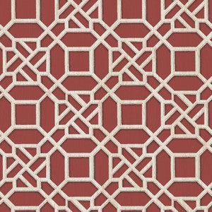 Adlington Maroon Geometric Wallpaper by Chesapeake