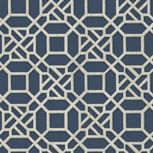 Adlington Blue Geometric Wallpaper by Chesapeake