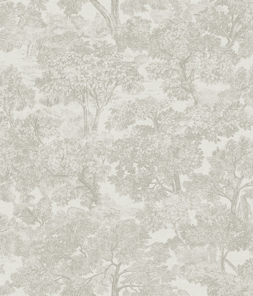 Blyth Grey Toile Wallpaper by Chesapeake Sage Hill Covers about 56.4 square feet 20.5-in by 33-ft long roll Unpasted 24 - Fabric Carolina -