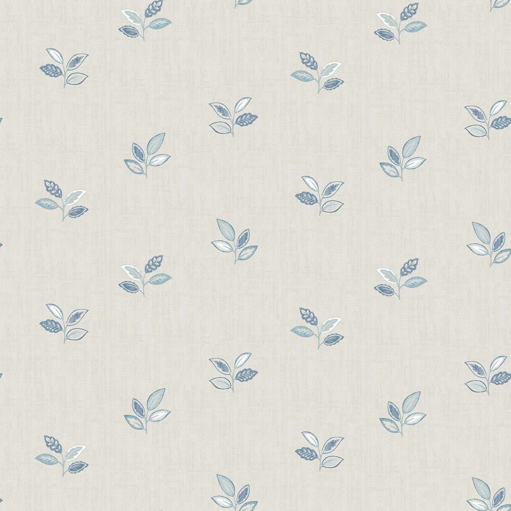 Leigh Blue Leaf Wallpaper by Chesapeake Sage Hill Covers about 56.4 square feet 20.5-in by 33-ft long roll Unpasted 10.25 - Fabric Carolina -