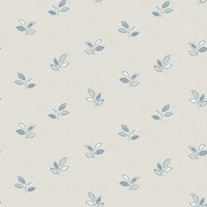 Leigh Blue Leaf Wallpaper by Chesapeake Sage Hill Covers about 56.4 square feet 20.5-in by 33-ft long roll Unpasted 10.25 - Fabric Carolina -