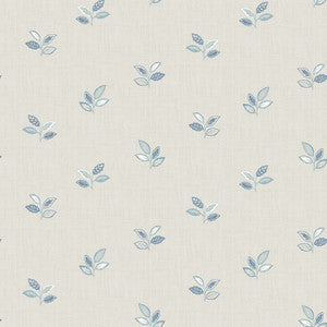 Leigh Blue Leaf Wallpaper by Chesapeake