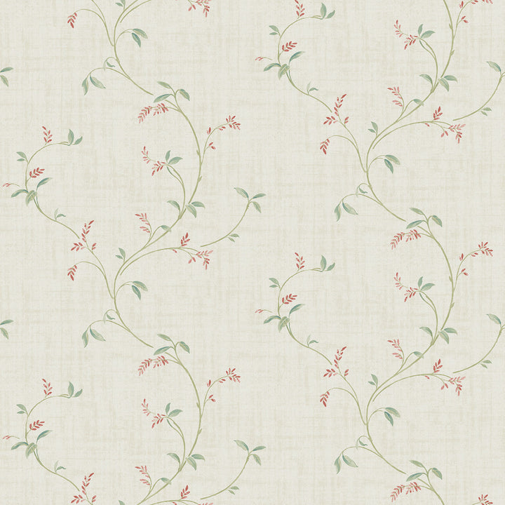 Madeley Coral Floral Trail Wallpaper by Chesapeake Sage Hill Covers about 56.4 square feet 20.5-in by 33-ft long roll Unpasted 10 - Fabric Carolina -