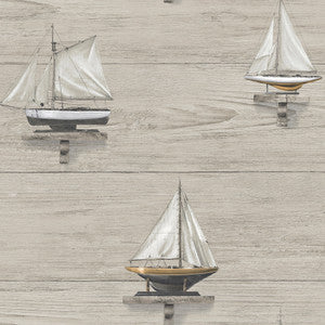 Set Sail Grey Wood Wallpaper by Chesapeake