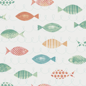 Key West Aqua Fish Wallpaper by Chesapeake