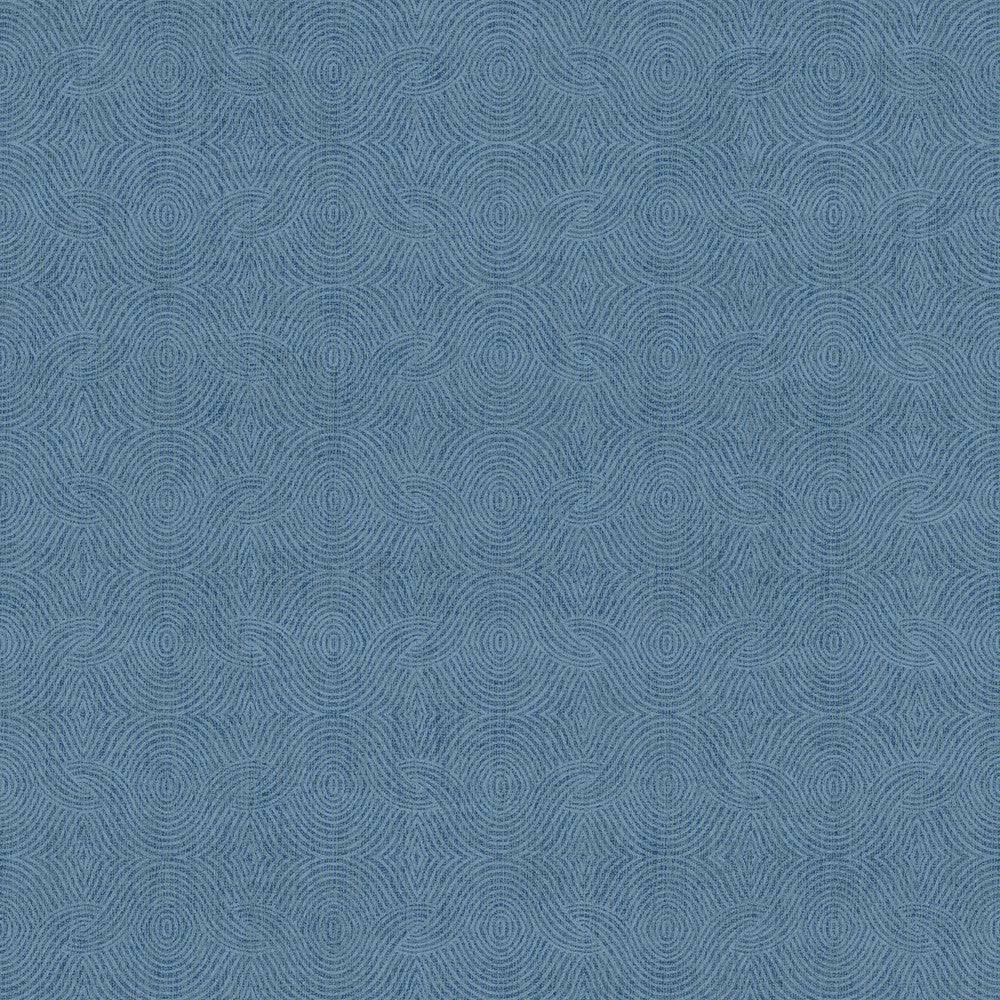 Spindrift Navy Swirl Wallpaper by Chesapeake Seaside Living Covers about 56.4 square feet 20.5-in by 33-ft long roll Prepasted 20.5 - Fabric Carolina -