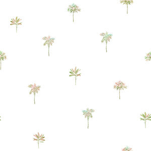 Palmetto Pink Leaves Wallpaper by Chesapeake