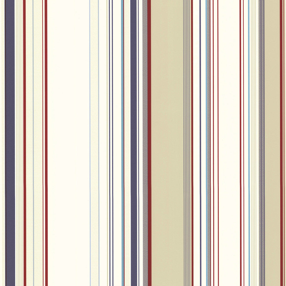 Cape Red Red Stripe Wallpaper by Chesapeake Seaside Living Covers about 56.4 square feet 20.5-in by 33-ft long roll Prepasted 0 - Fabric Carolina -