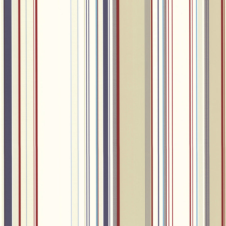 Cape Red Red Stripe Wallpaper by Chesapeake Seaside Living Covers about 56.4 square feet 20.5-in by 33-ft long roll Prepasted 0 - Fabric Carolina -