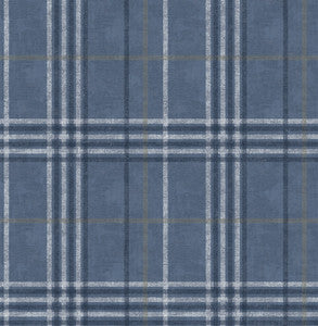 Rockefeller Navy Plaid Wallpaper by Chesapeake