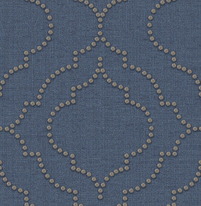Chelsea Blue Quatrefoil Wallpaper by Chesapeake