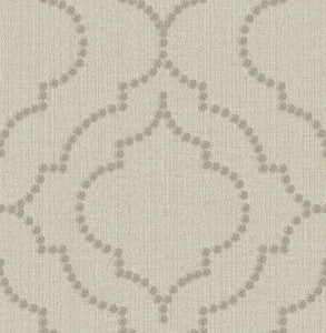 Chelsea Taupe Quatrefoil Wallpaper by Chesapeake