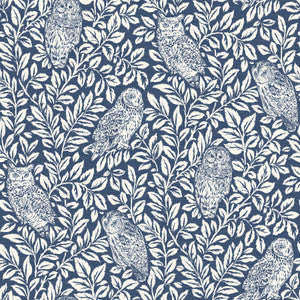 Parliament Navy Owl Wallpaper by Chesapeake