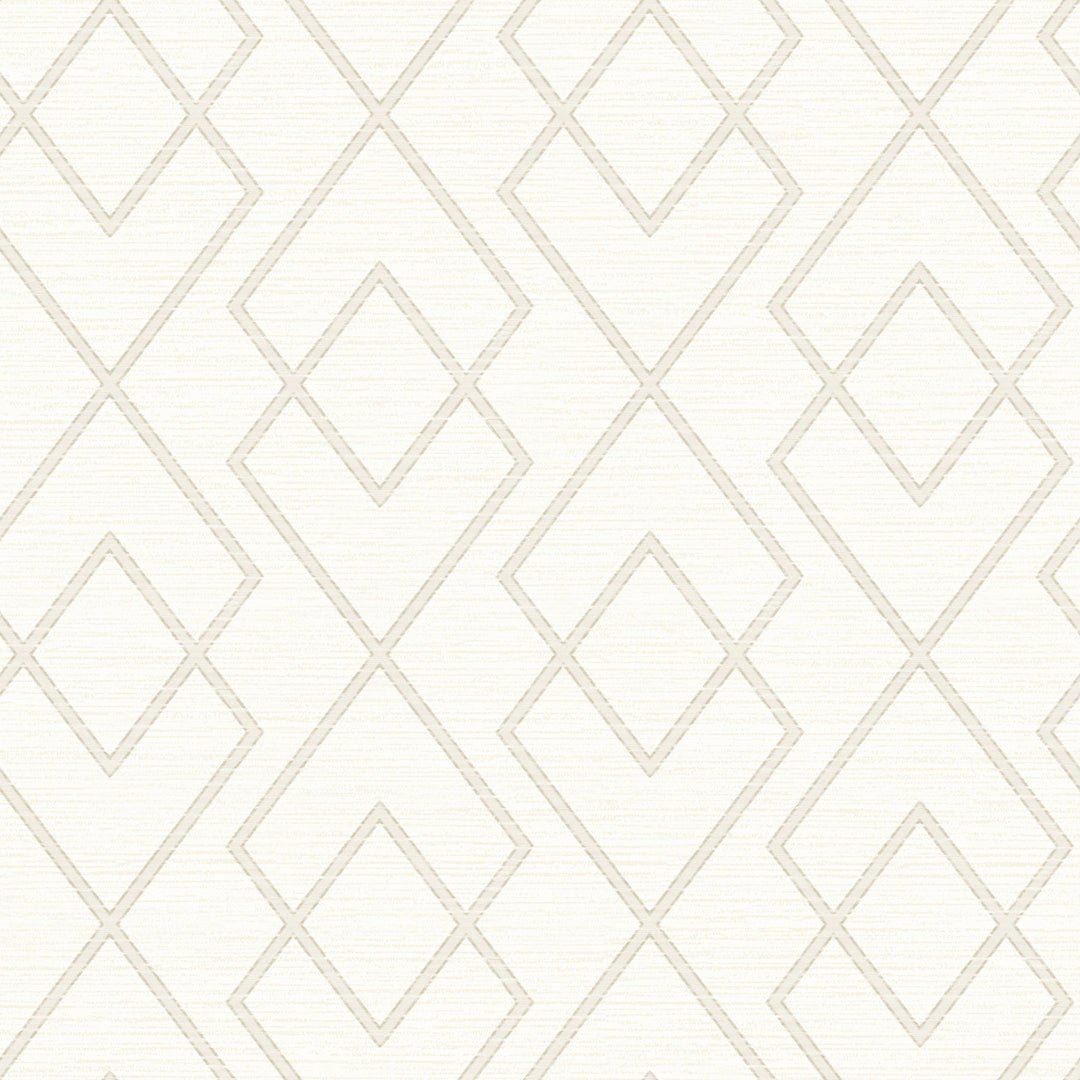 Blaze White Trellis Wallpaper by Chesapeake Designer