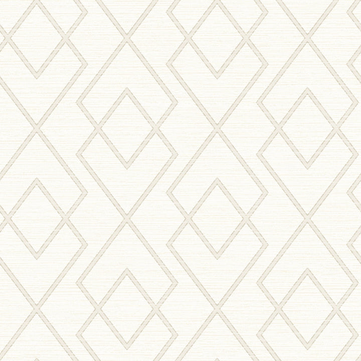 Blaze White Trellis Wallpaper by Chesapeake Designer