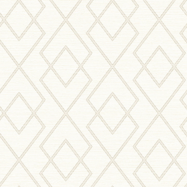 Blaze White Trellis Wallpaper by Chesapeake Farmhouse Covers about 56.4 square feet 20.5-in by 33-ft long roll Prepasted 20.9 - Fabric Carolina -