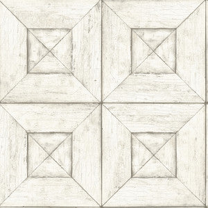 Avery Off White Wood Wallpaper by Chesapeake