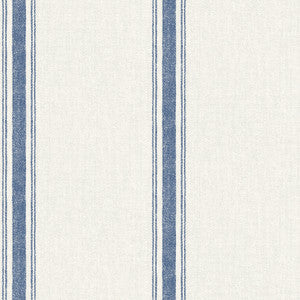 Linette Blue Fabric Stripe Wallpaper by Chesapeake