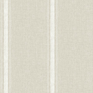 Linette Light Grey Fabric Stripe Wallpaper by Chesapeake