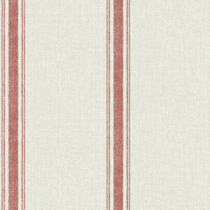 Linette Burnt Sienna Fabric Stripe Wallpaper by Chesapeake Farmhouse Covers about 56.4 square feet 20.5-in by 33-ft long roll Prepasted 20.9 - Fabric Carolina -